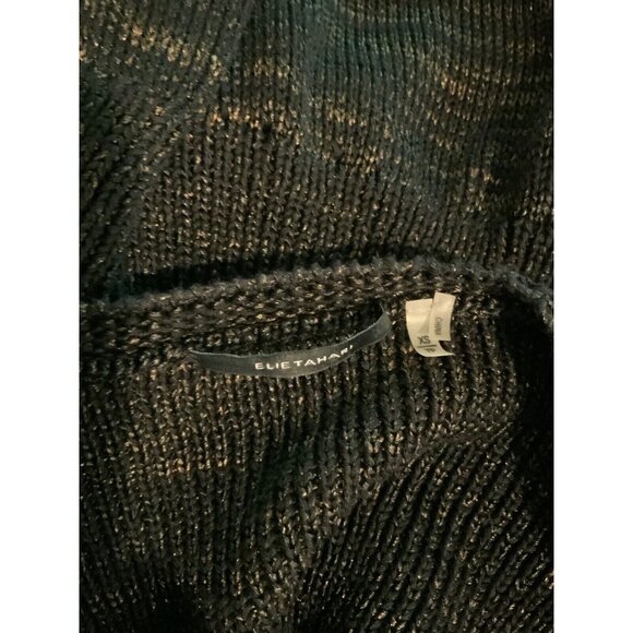Elie Tahari Black & Brown Open Front Knit Cardigan, Size XS (US) - Picture 8 of 8